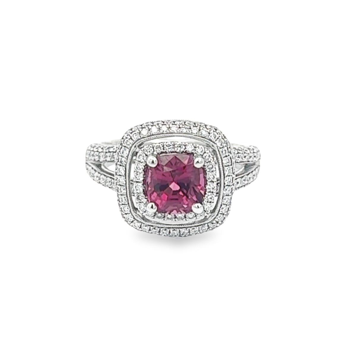 Spinel and Diamond Halo Ring