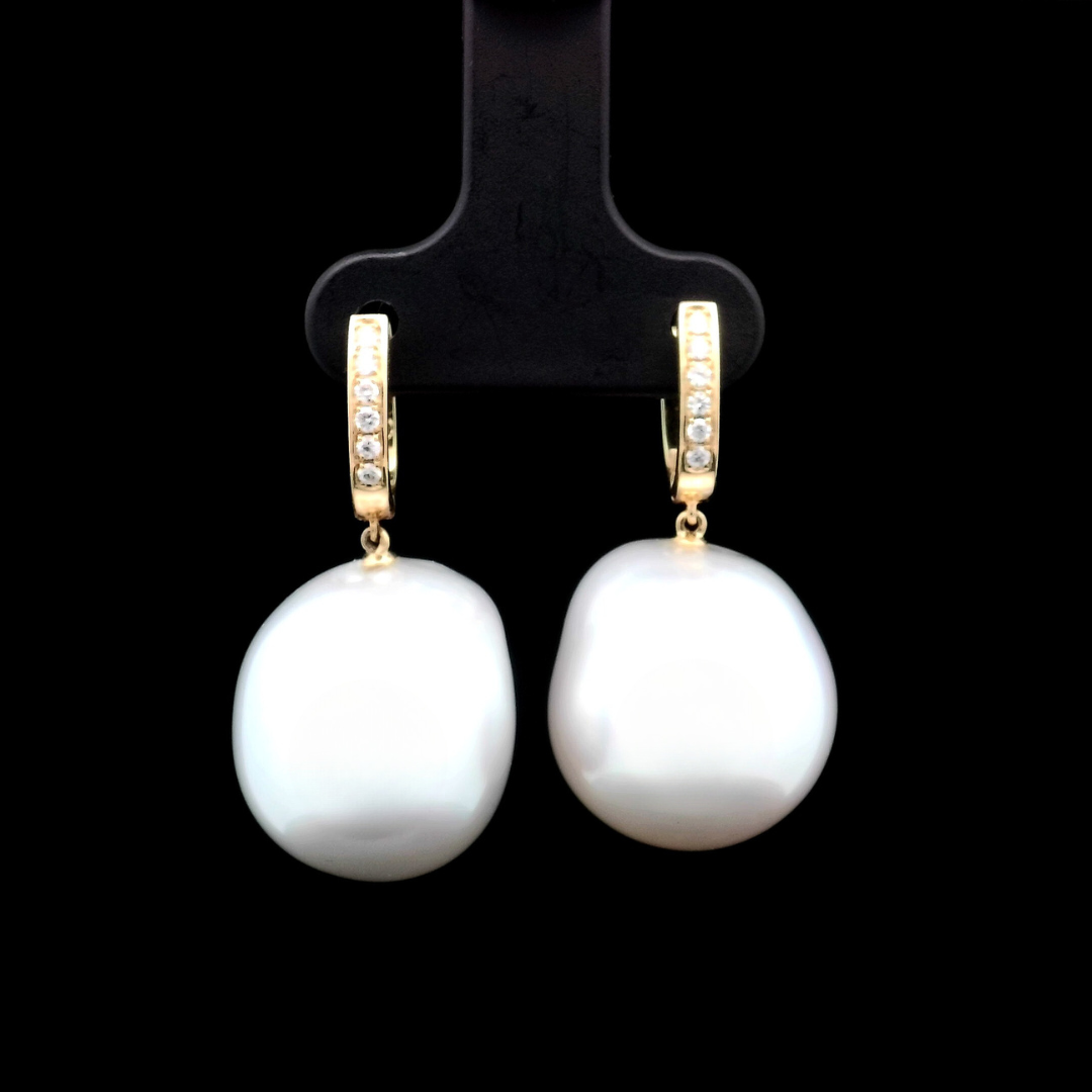 South Sea Baroque Pearl Drop Earrings