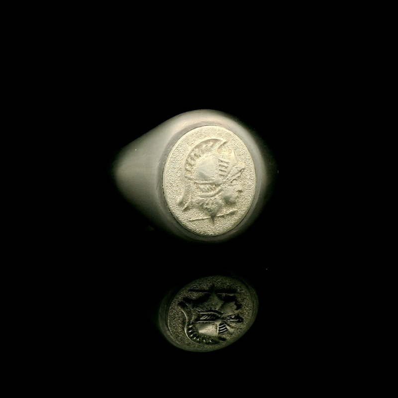 Centurion Crest Men's Signet Ring in Platinum & Tantalum | Brinkhaus Jewellers