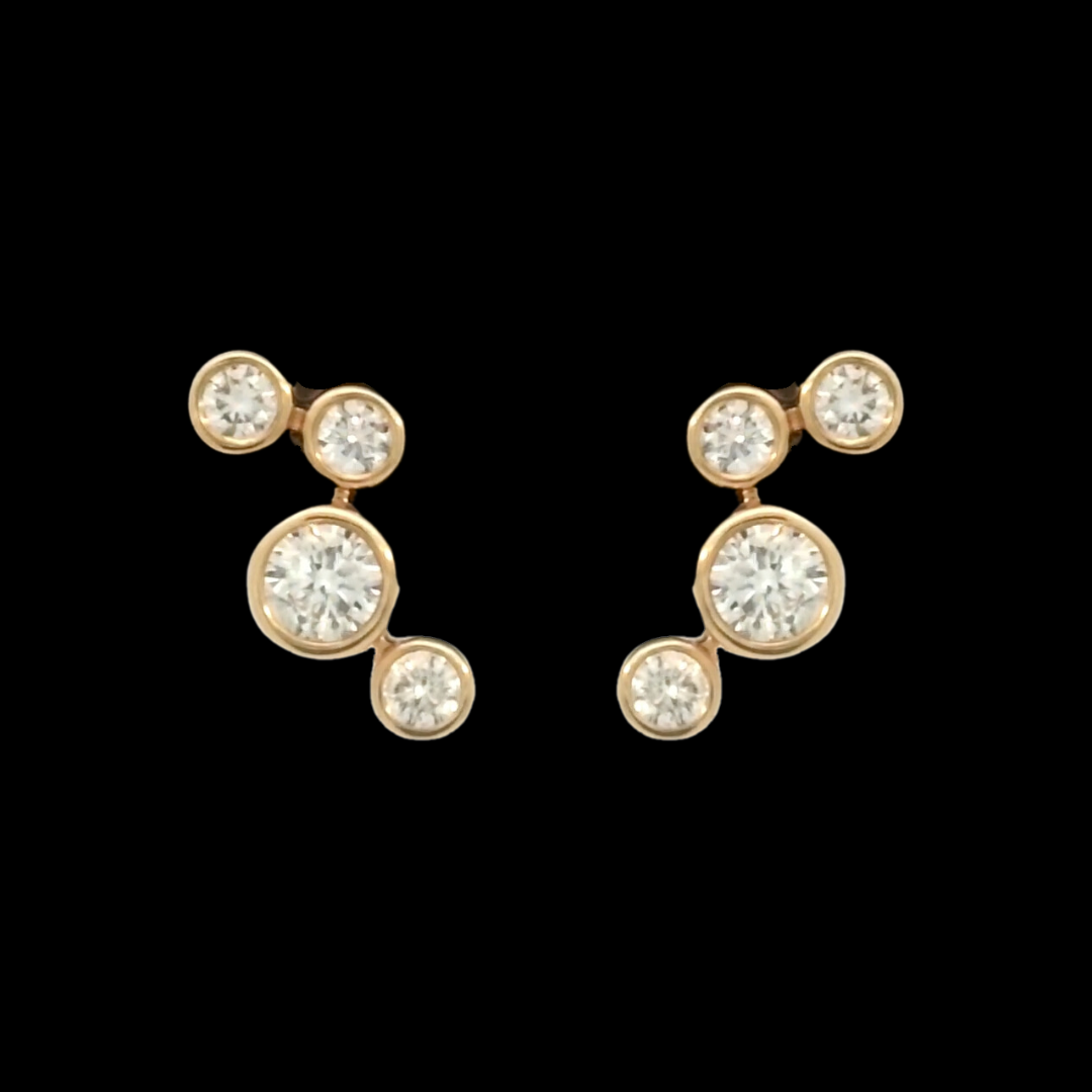 Diamond Climber Cluster Earrings