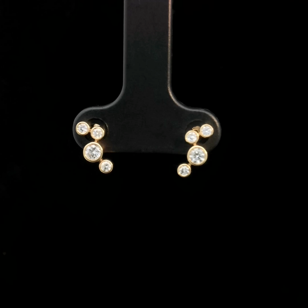 Diamond Climber Cluster Earrings