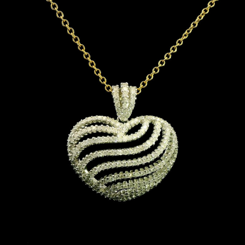 Diamond Heart Pendant in 18ct White Gold | Brinkhaus Jewellers