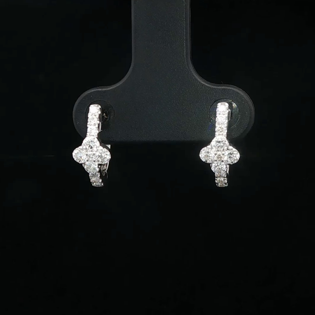 Diamond Huggies in 18ct White Gold