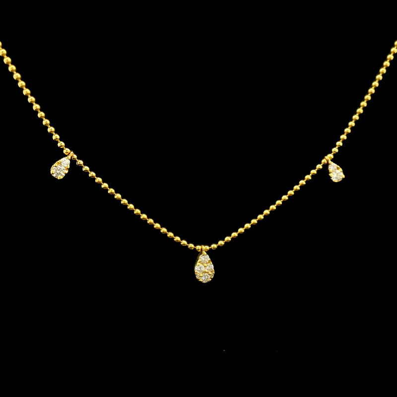 Diamond Teardrop Necklace in 18ct Yellow Gold