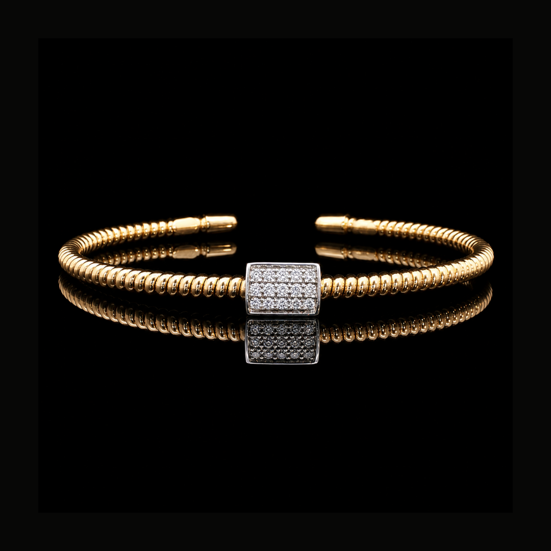 Open Diamond Bracelet in 18ct Yellow and White Gold
