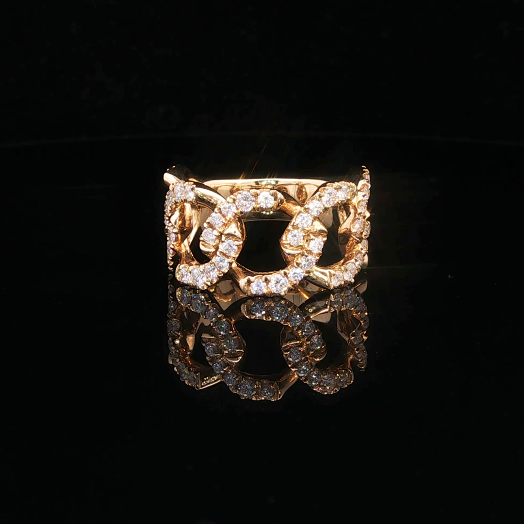 Open Link Diamond Ring in 18ct Yellow Gold