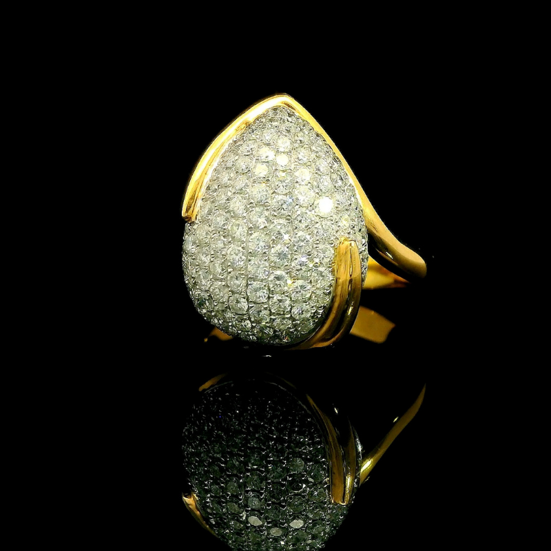 Pavé Diamond Ring in 18ct Yellow & White Gold | Brinkhaus Jewellers