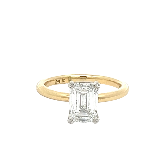 Emerald Cut Lab Grown Diamond Engagement Ring