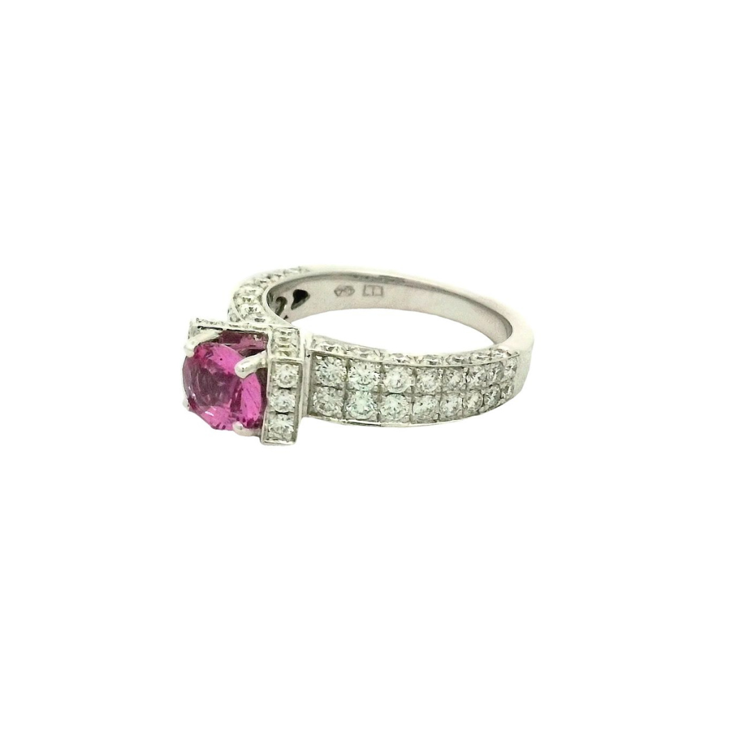 Oval Pink Sapphire & Diamond Ring