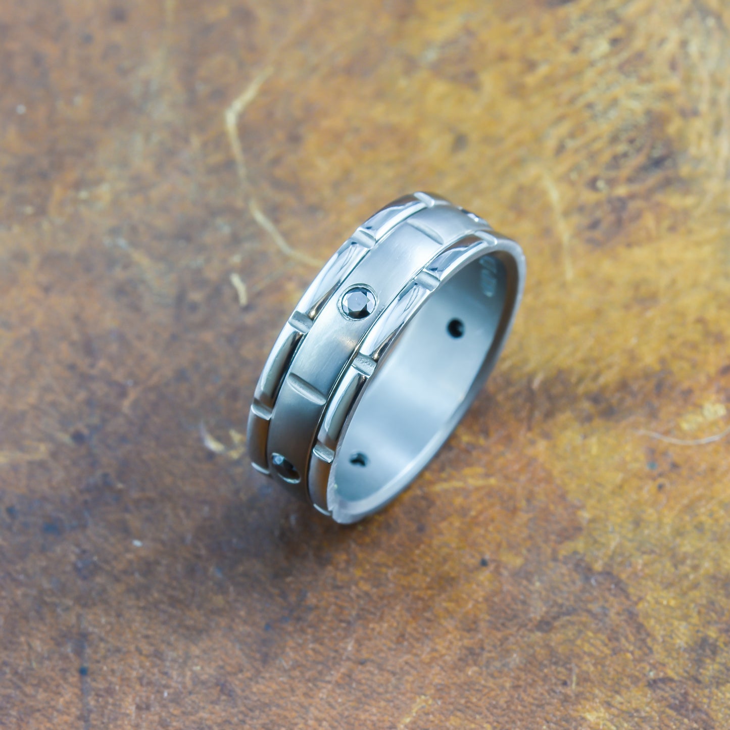 Black Diamond Men's Ring in Titanium