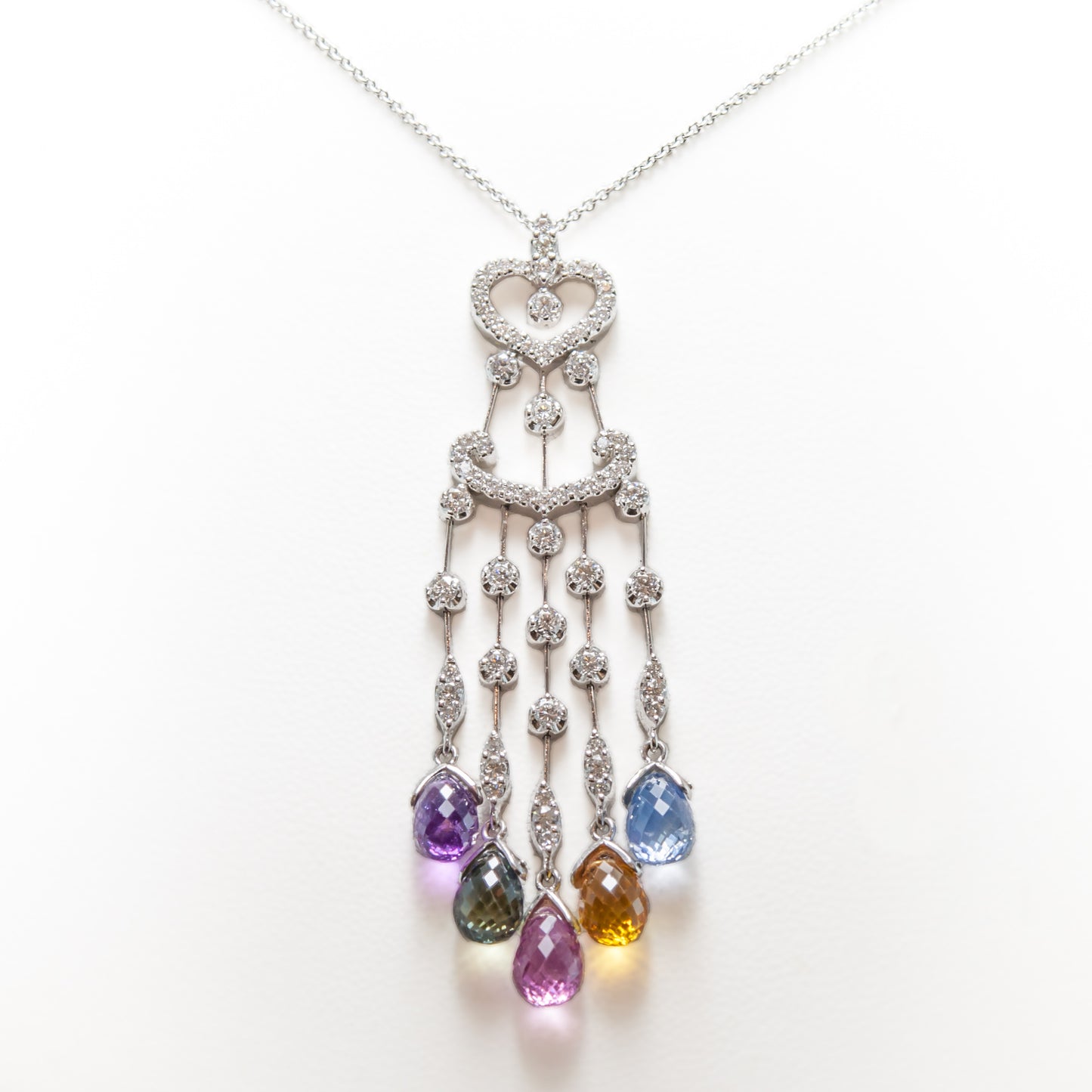 Sapphire & Diamond Briolette Necklace