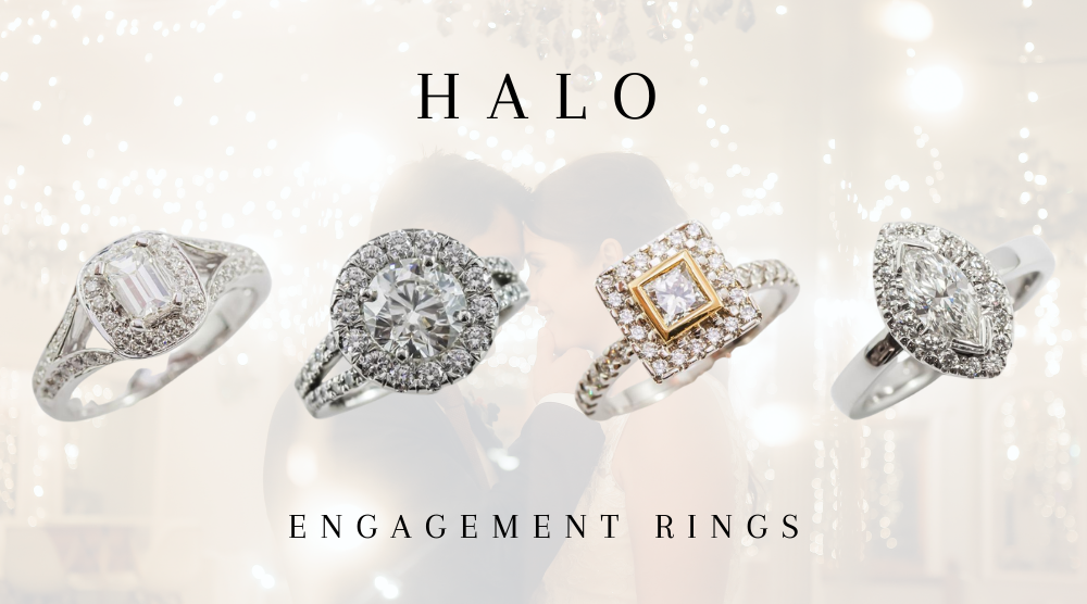 Diamond halo engagement ring | Perth halo rings