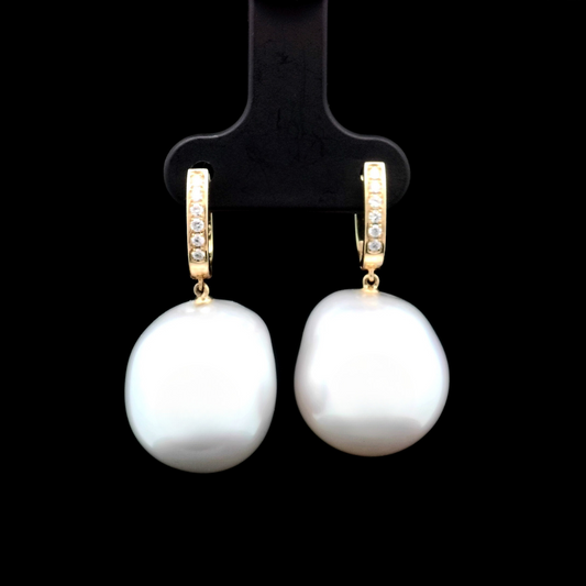 South Sea Baroque Pearl Drop Earrings