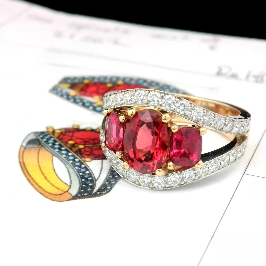 Spinel & Diamond Dress Ring Perth | Perth Spinel Jewellery | Brinkhaus Jewellers
