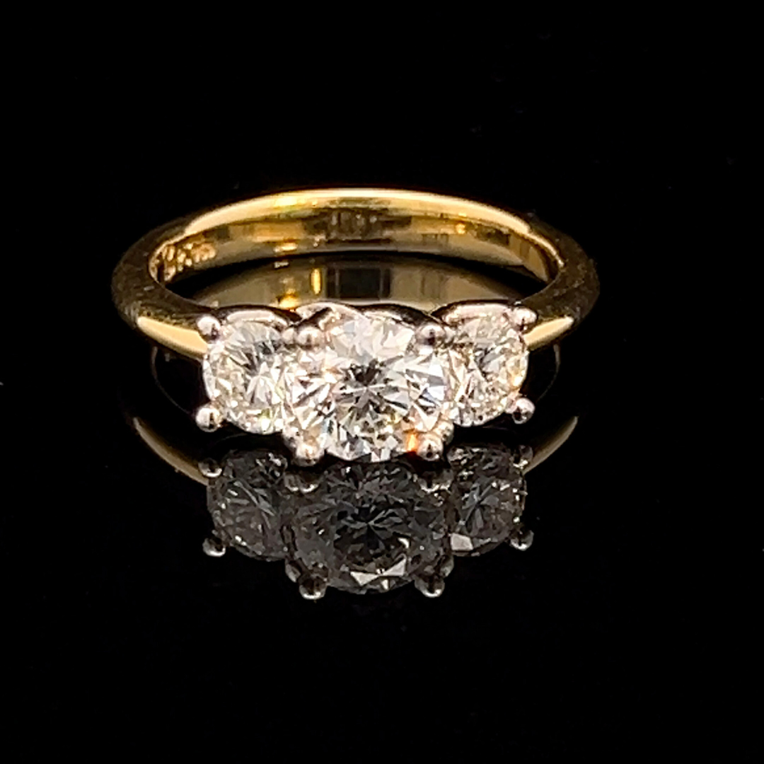 3 Stone Round Brilliant Cut Diamond Engagement Ring | Brinkhaus Jewellers Perth