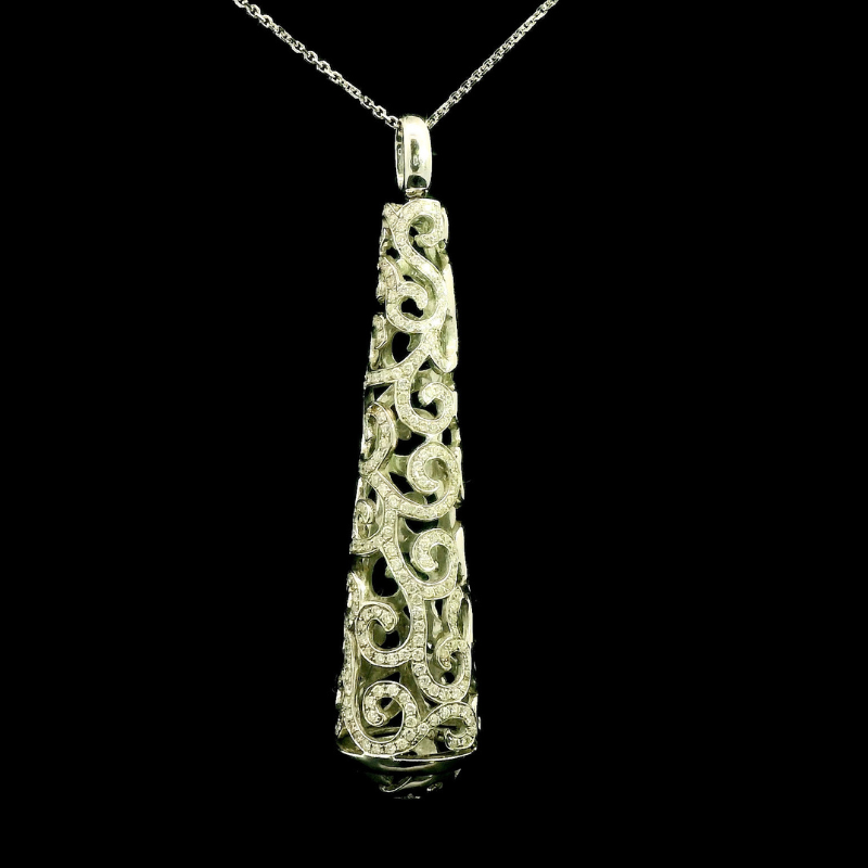 Diamond Drop Pendant in 18ct White Gold