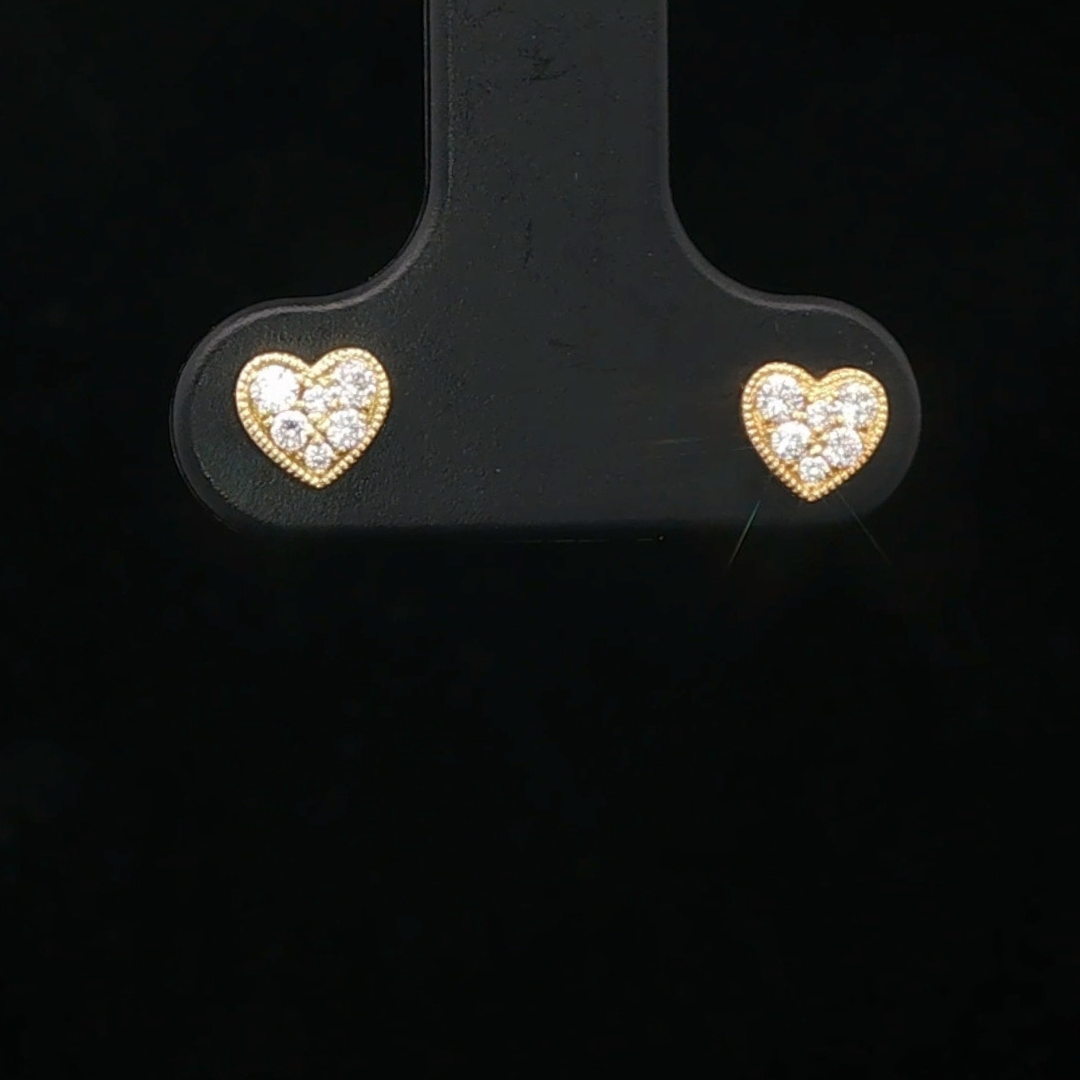 Diamond Heart Earrings in 18ct Yellow Gold | Brinkhaus Jewellers Claremont