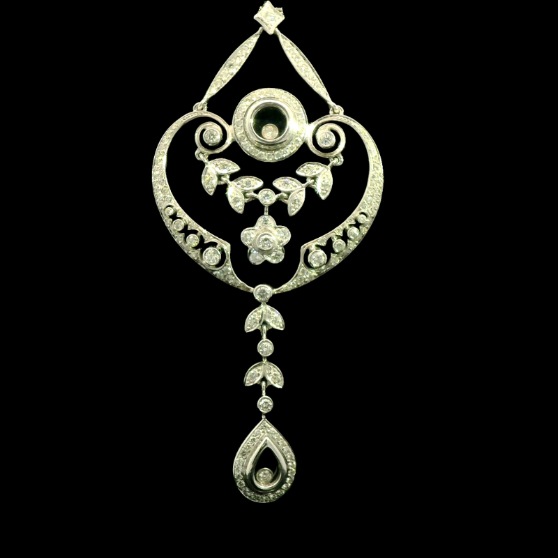 Diamond Pendant with Floating Diamond 