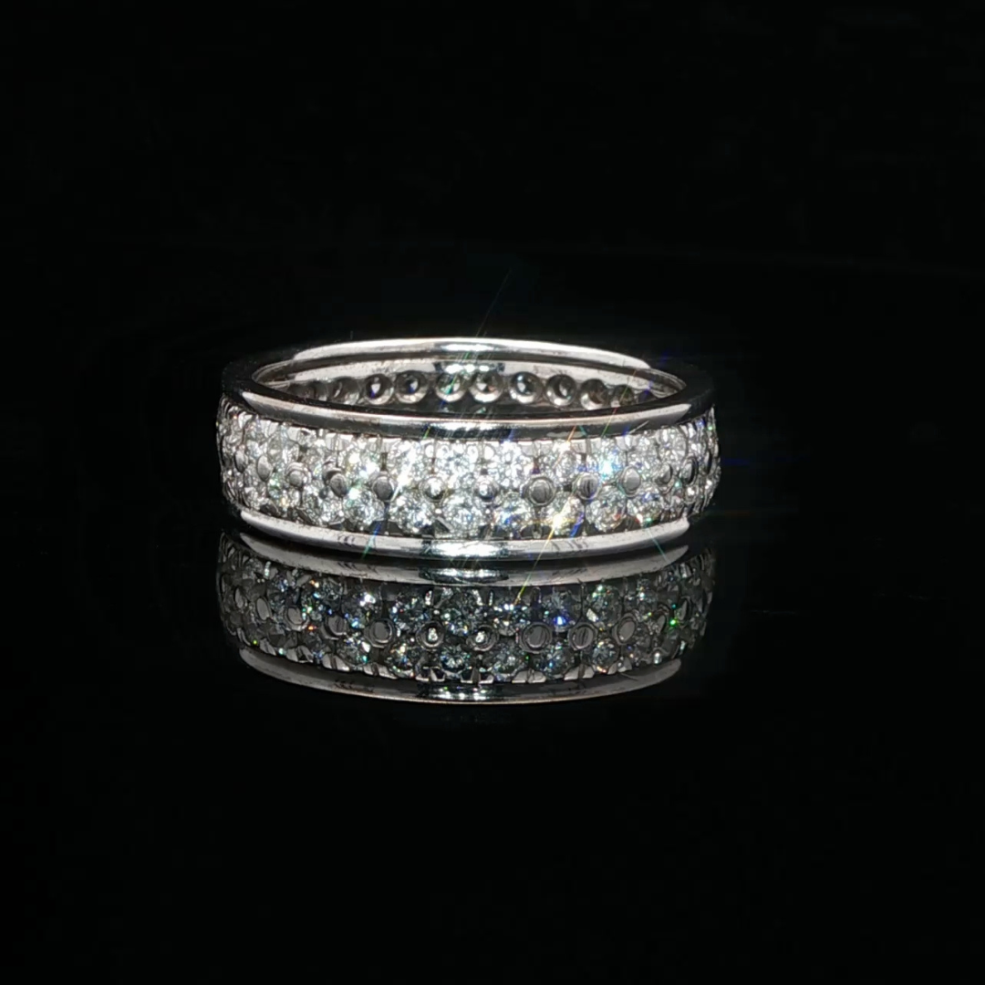 Double Row Diamond Eternity Band in 18ct White Gold  | Brinkhaus Jewellers Perth 
