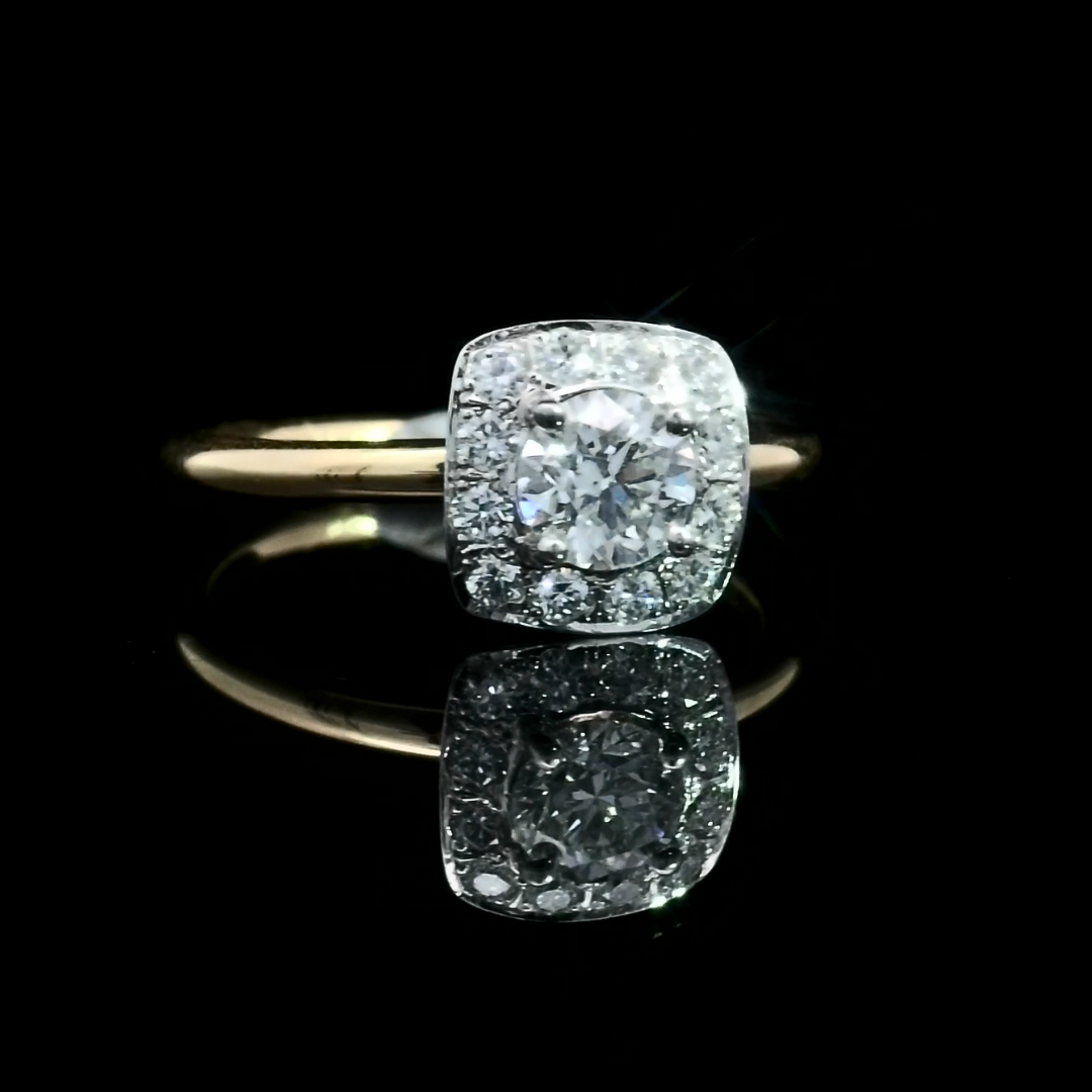 Round Brilliant Cut Halo Engagement Ring