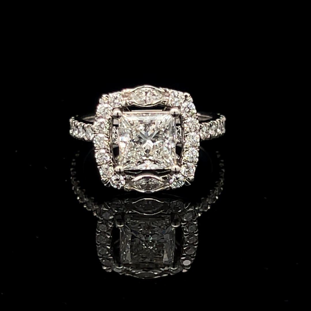 Princess Cut Diamond Ring with Marquise & Round Diamonds | Brinkhaus Jewellers Perth