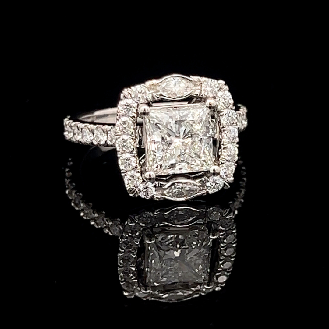 Princess Cut Diamond Ring with Marquise & Round Diamonds | Brinkhaus Jewellers Perth