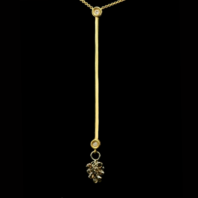 Raw Diamond Drop Necklace in 18ct Yellow Gold