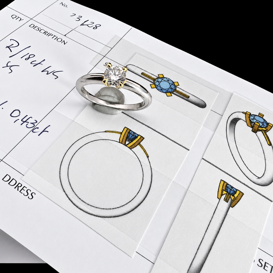 Solitaire Diamond Engagement Ring in 18ct White and Yellow Gold | Brinkhaus Jewellers Claremont 
