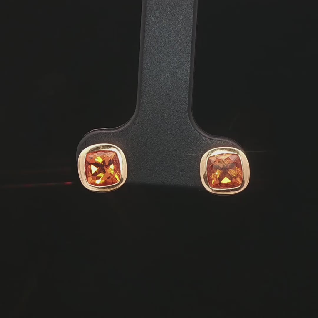 Citrine Stud Earrings in 18ct Yellow Gold  | Brinkhaus Jewellers