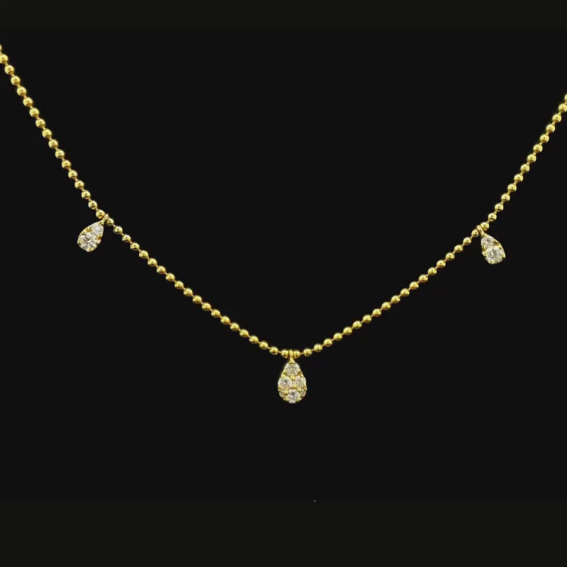 Diamond Teardrop Necklace in 18ct Yellow Gold