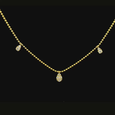 Diamond Teardrop Necklace in 18ct Yellow Gold
