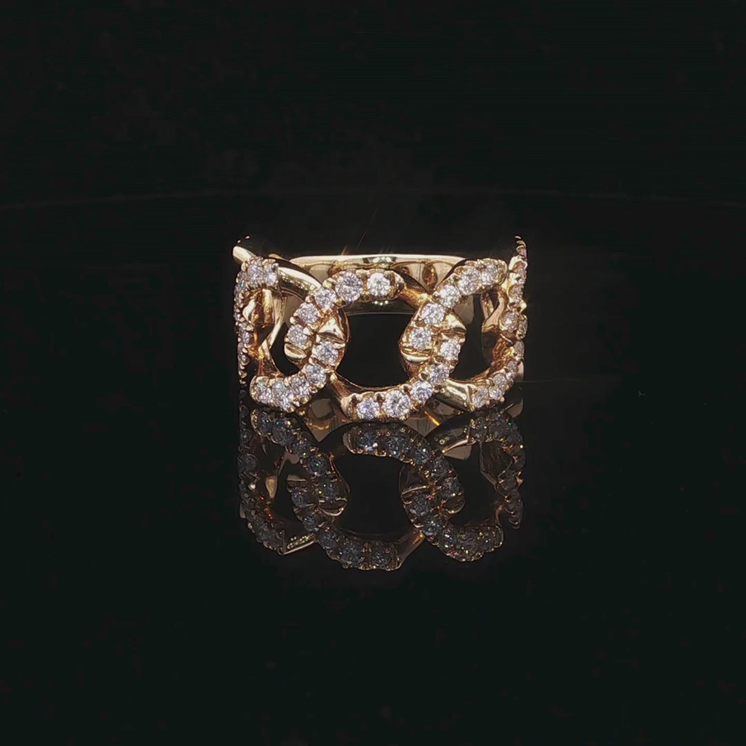 Open Link Diamond Ring in 18ct Yellow Gold