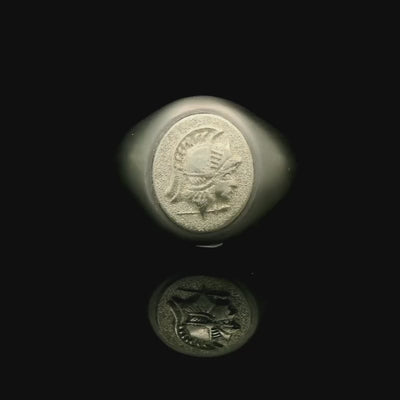 Centurion Crest Men's Signet Ring in Platinum & Tantalum | Brinkhaus Jewellers Claremont