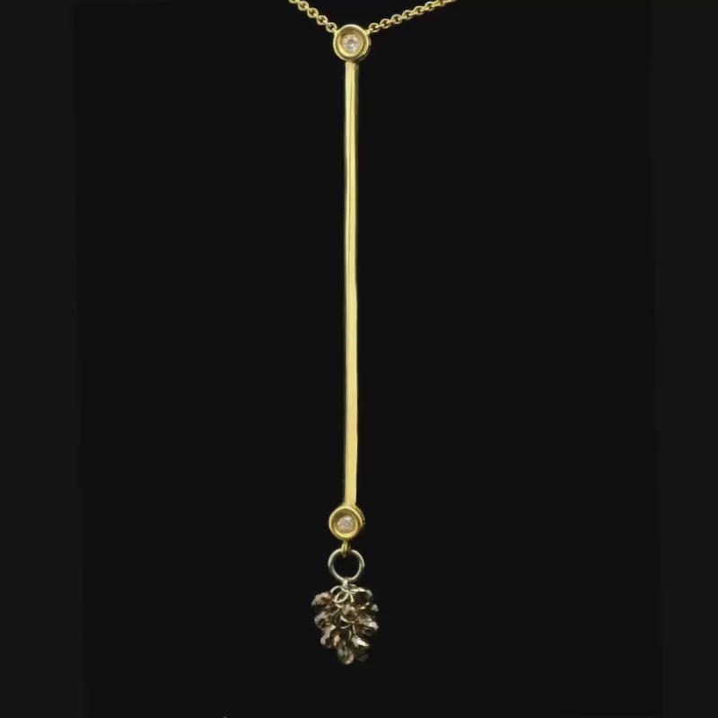 Raw Diamond Drop Necklace in 18ct Yellow Gold