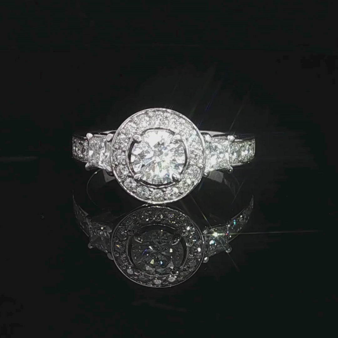 Diamond Halo Ring in 18ct White Gold | Brinkhaus Jewellers Claremont 