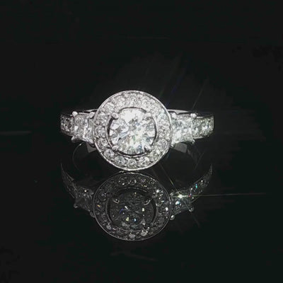 Diamond Halo Ring in 18ct White Gold | Brinkhaus Jewellers Claremont 