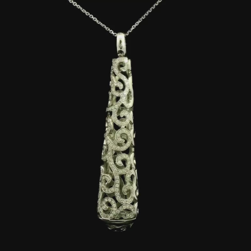 Diamond Drop Pendant in 18ct White Gold