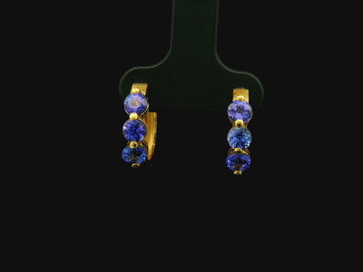 Tanzanite Huggies in 18ct Yellow Gold | Brinkhaus Jewellers Claremont