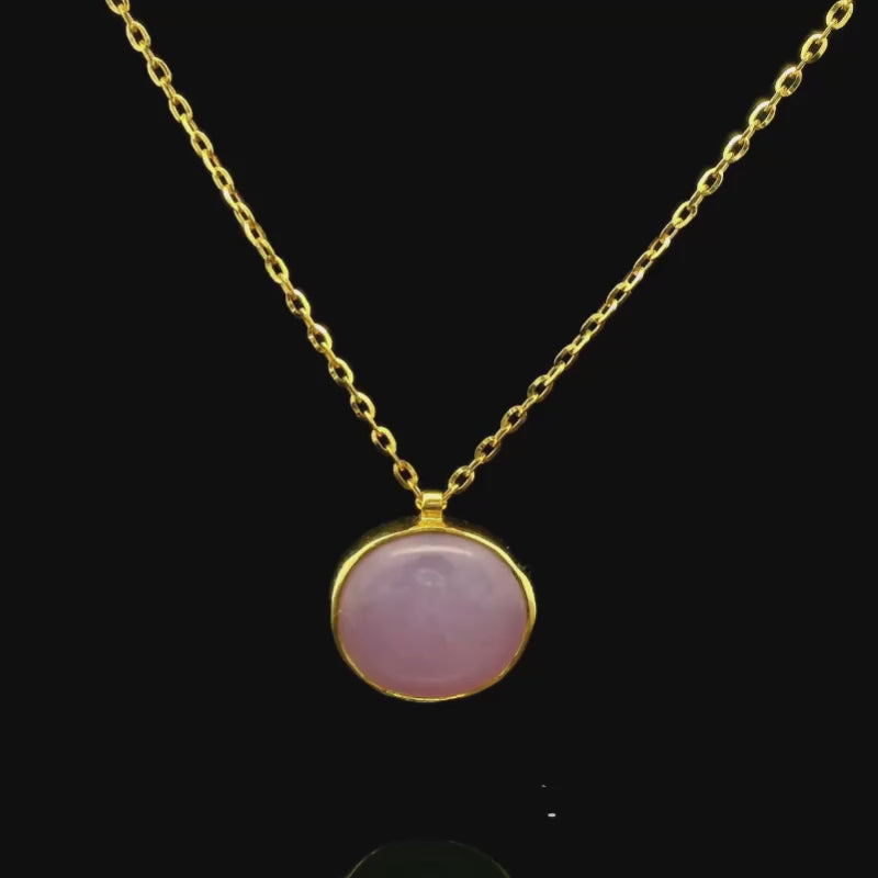 Lavender Jade Pendant in 18ct Yellow Gold