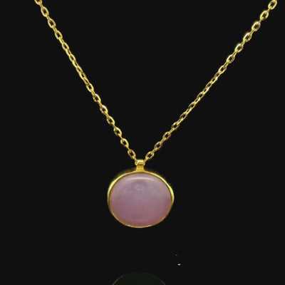 Lavender Jade Pendant in 18ct Yellow Gold