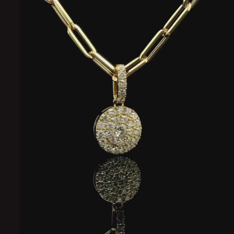 Diamond Halo Pendant in 18ct Yellow Gold | Brinkhaus Jewellers