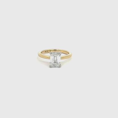 Emerald Cut Lab Grown Diamond Engagement Ring