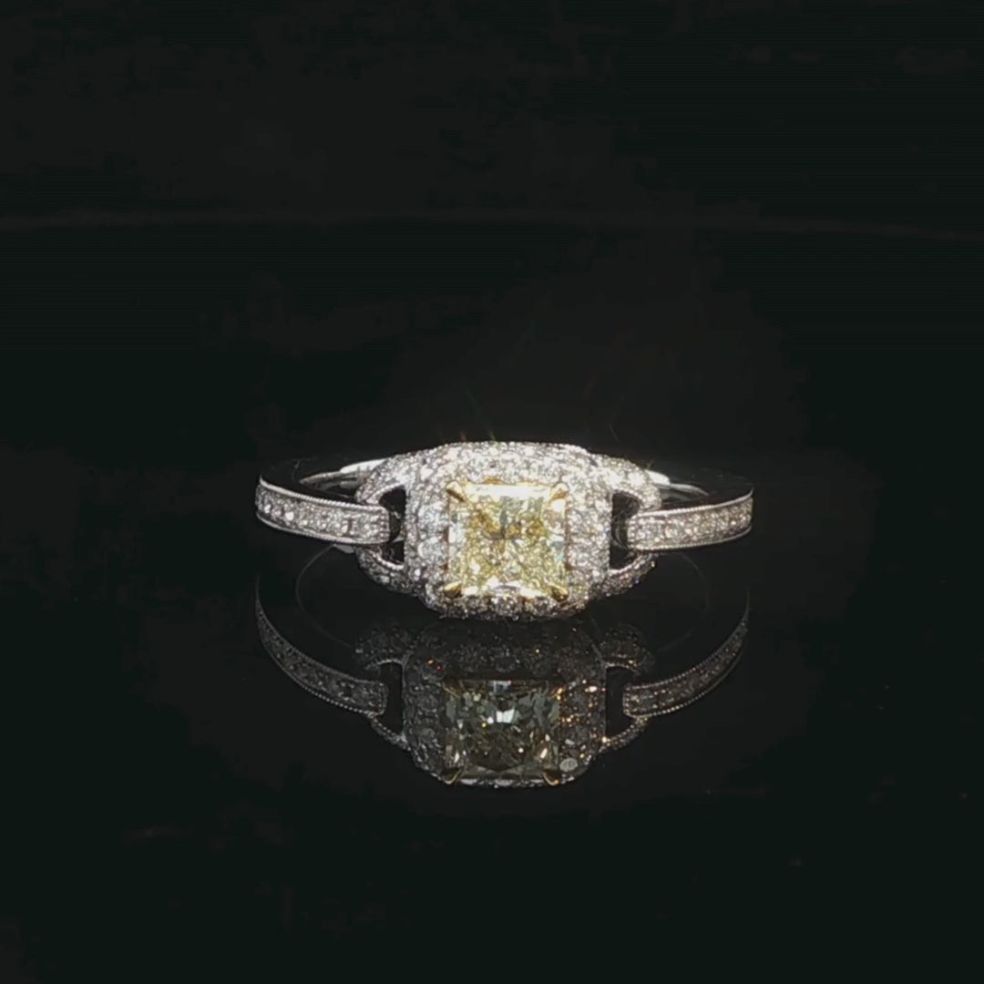 Yellow Diamond Engagement Ring in 18ct White Gold | Brinkhaus Jewellers 