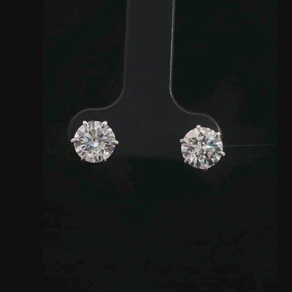 Diamond Solitaire Stud Earrings in Platinum