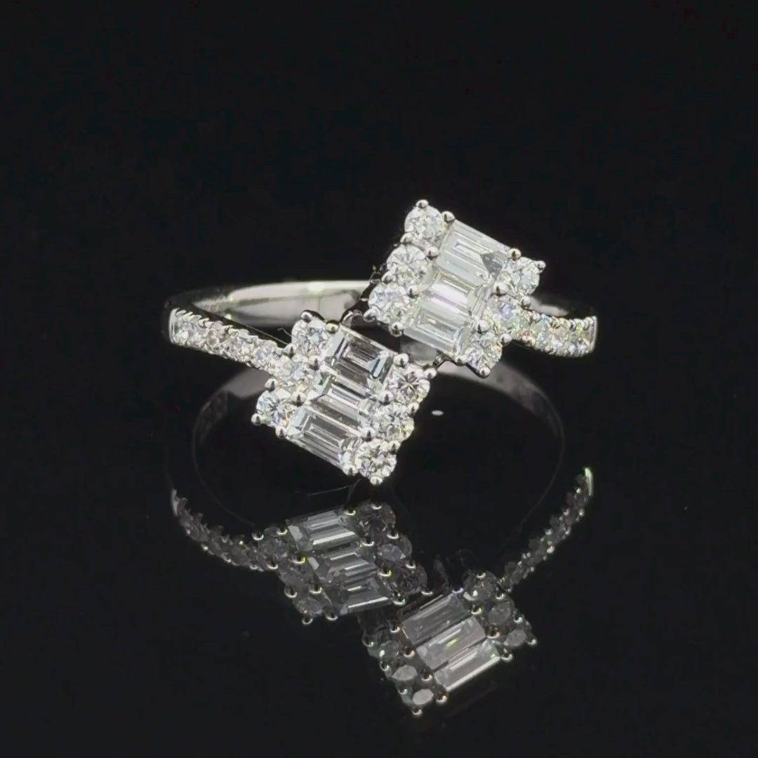 Open Diamond Engagement Ring in 18ct White Gold