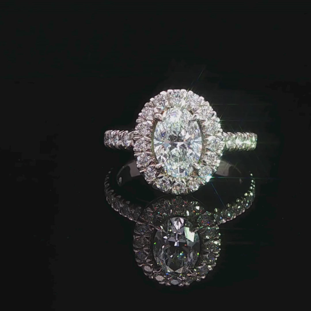 Oval Cut Diamond Halo Engagement Ring Perth | Brinkhaus Jewellers Ring 