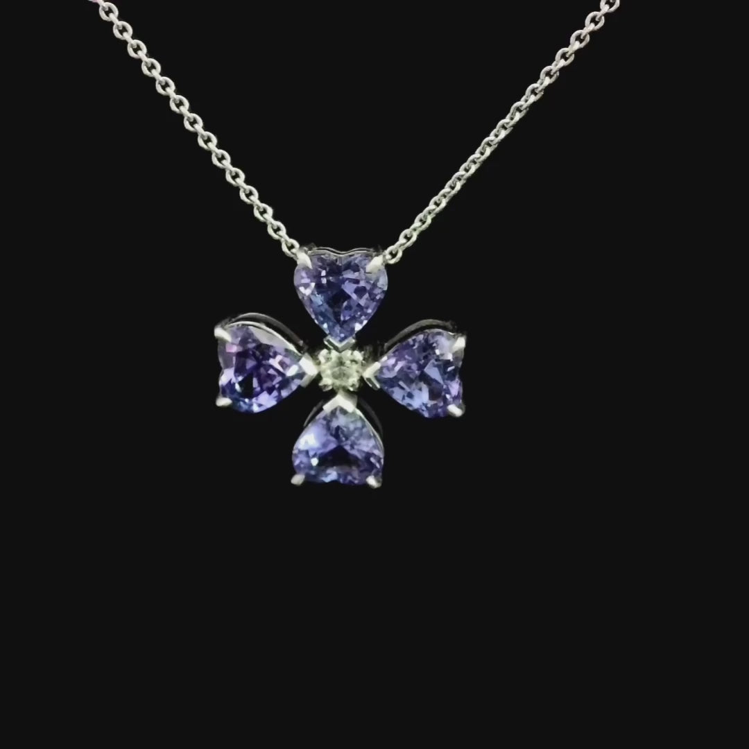 Tsavorite Flower Pendant in 18ct White Gold