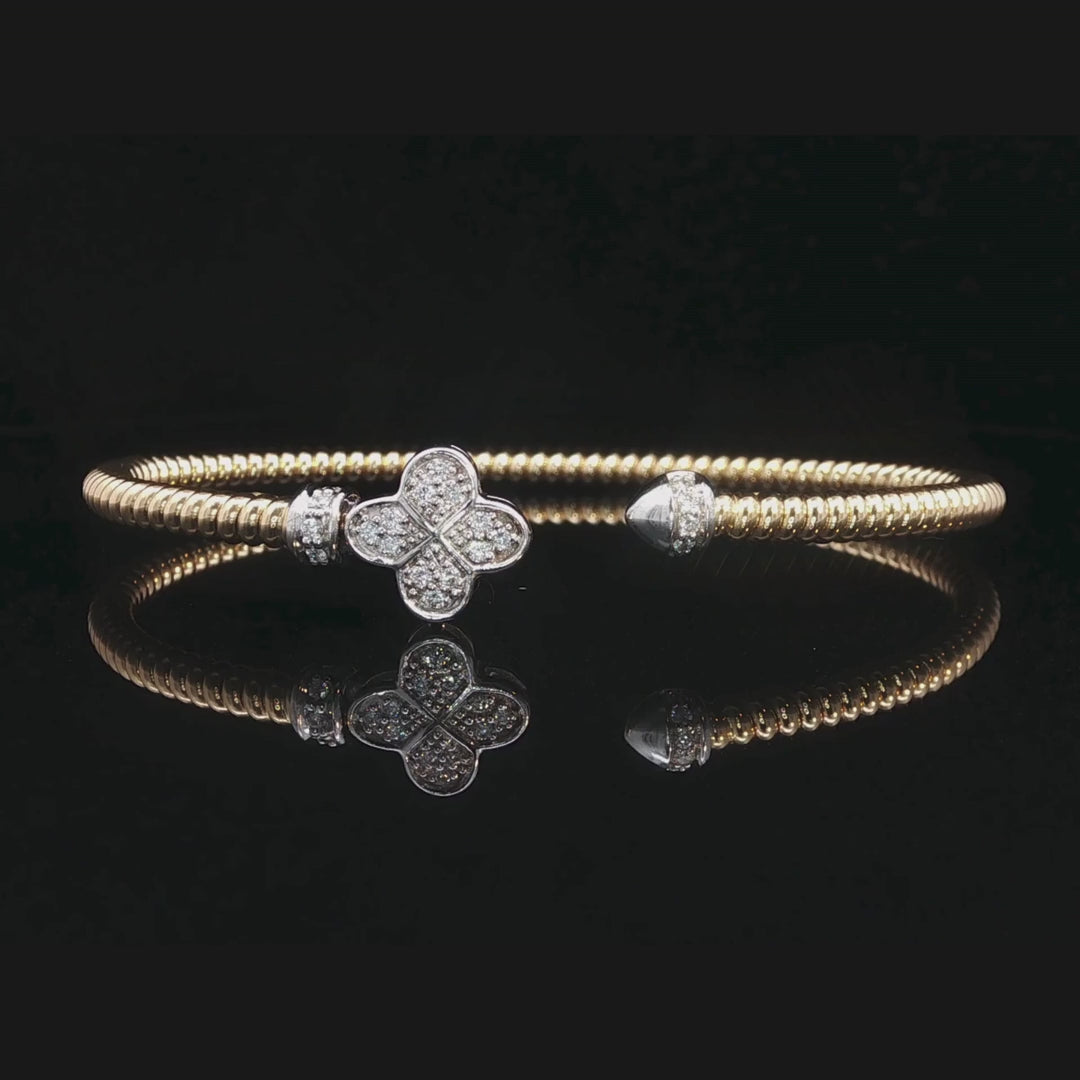 Clover Open Diamond Bracelet in 18ct Yellow and White Gold | Brinkhaus Jewellers Perth 