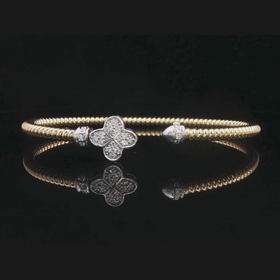 Clover Open Diamond Bracelet in 18ct Yellow and White Gold | Brinkhaus Jewellers Perth 