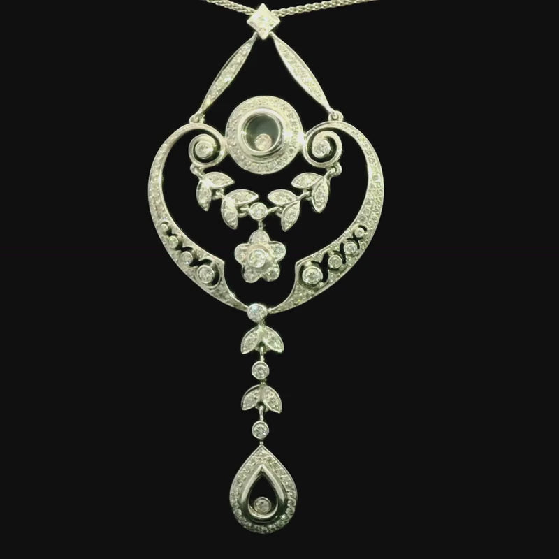 Diamond Openwork Pendant in 18ct White Gold